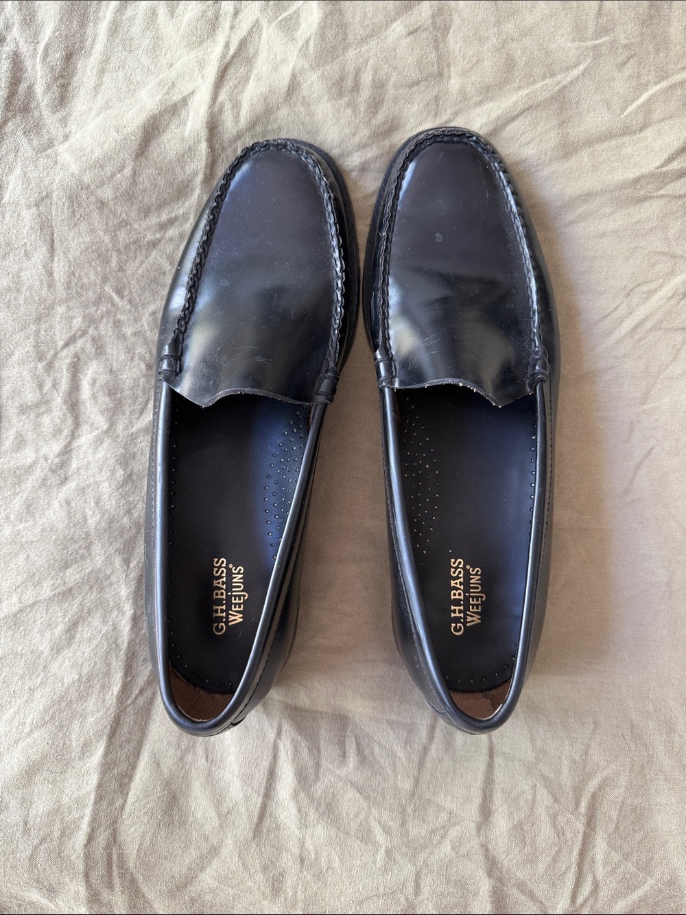 G.H. Bass & Co. Black Leather Penny Loafers